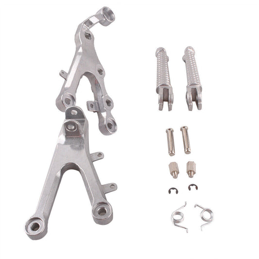Front Footpegs Footrests Brackets Assembly Fit for Yamaha YZF R6 2006-2011