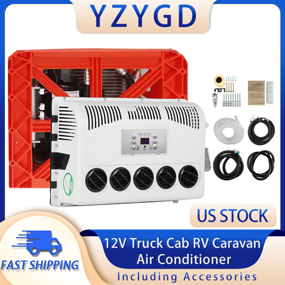 RV Caravan Truck Cab Air Conditioner 10000 BTU 12V For Semi Trucks Bus Split A/C Q