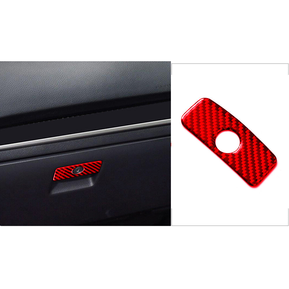 Red Carbon Fiber Interior Glove Box Handle Cover Trim for Subaru Forester 13-18
