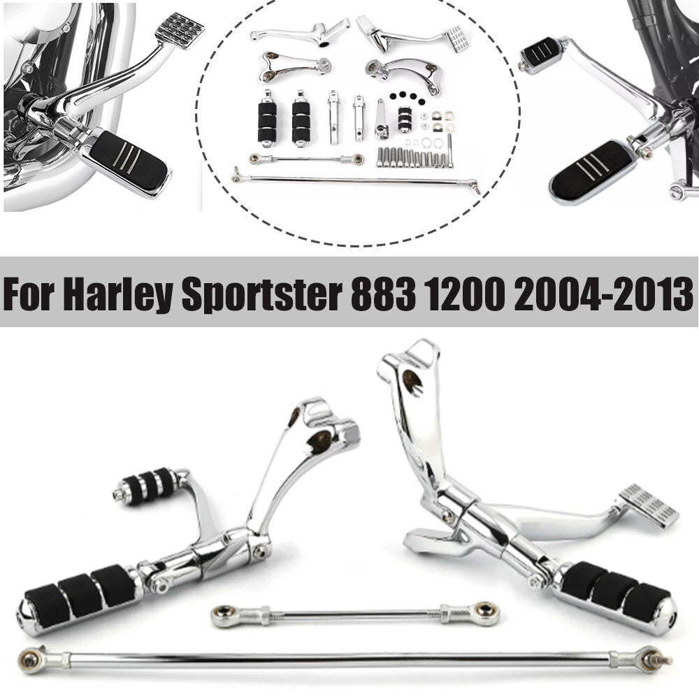 Chrome Forward Control Pin Linkage Kit for Harley Sportster 2004 - 2013 - n