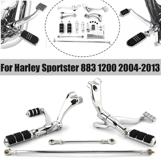 Chrome Forward Control Pin Linkage Kit for Harley Sportster 2004 - 2013 - n