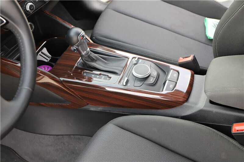 Car Inner Console Gear Shift Frame Cover Trim Fit for Audi Q2L 18-2021 Red Wood