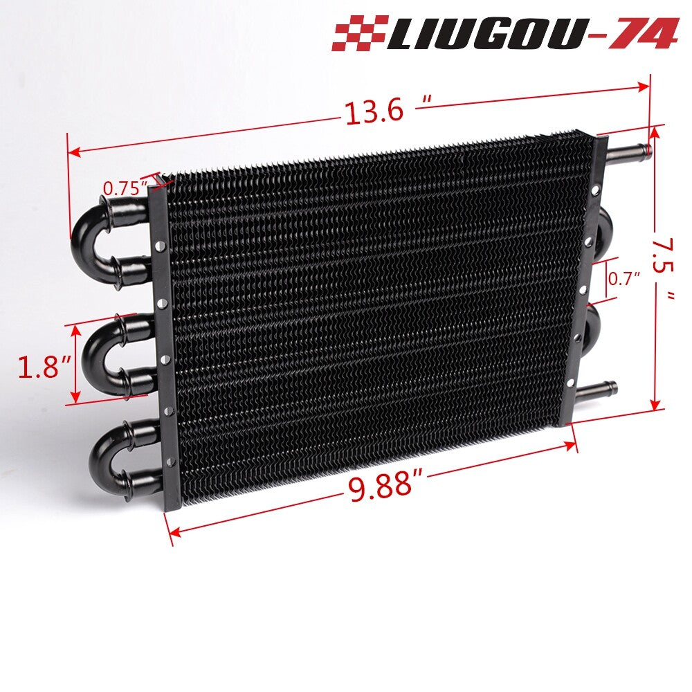 Universal 6-line aluminum remote control transmission oil cooler radiator converter kit Q