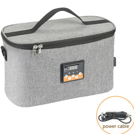 8L 30W Electric Car Lunch Heating Bag Box Food Warmer W/LCD Display Thermostat
