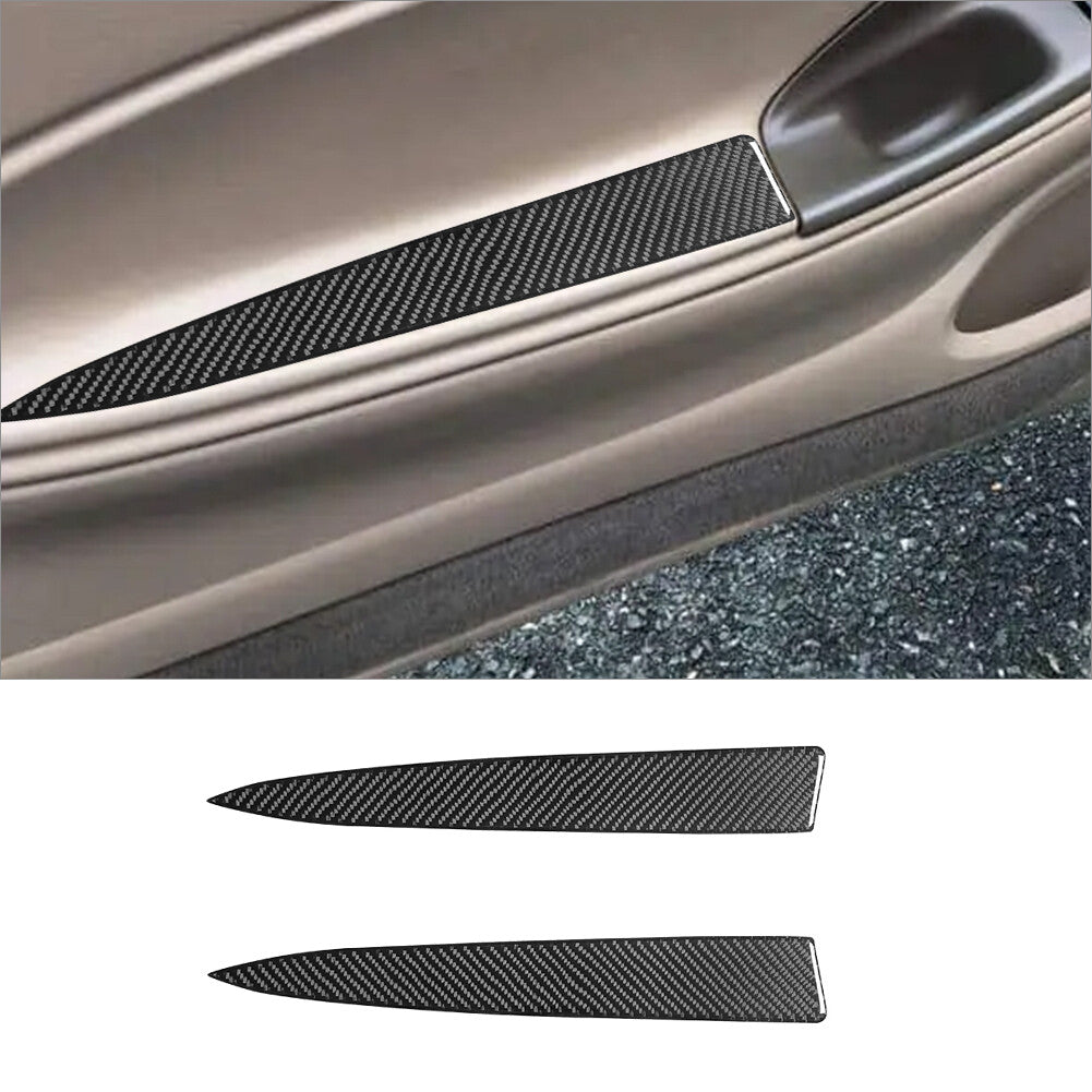2Pcs Carbon Fiber Door Armrest Cover Trim  for ford  for Mustang Convertible 2001-2004