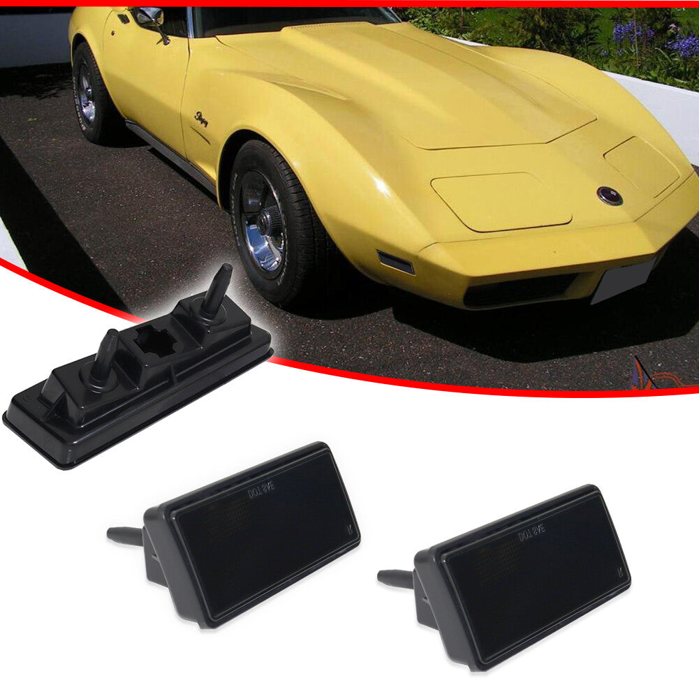 Suitable for Corvette C3 1974-1979 smoke front or rear marker light housing 2x- v