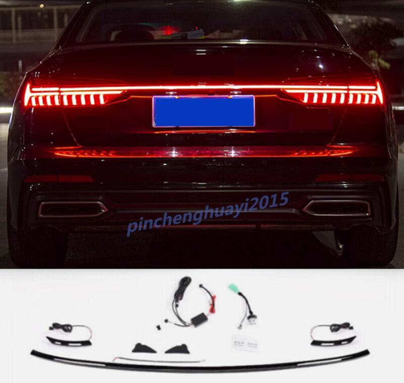 2019 - 2023 Smoked Black Rear Door and Trunk LED Taillight Trim for Audi A6 C8 Sedan