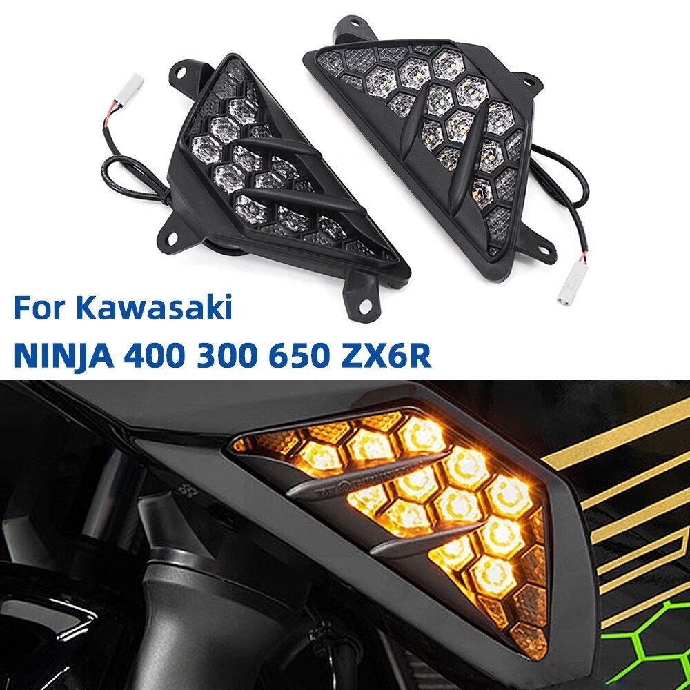 for Kawasaki 300 400 650 1000 ZX6R Motorcycle LED Turn Signal Flashing