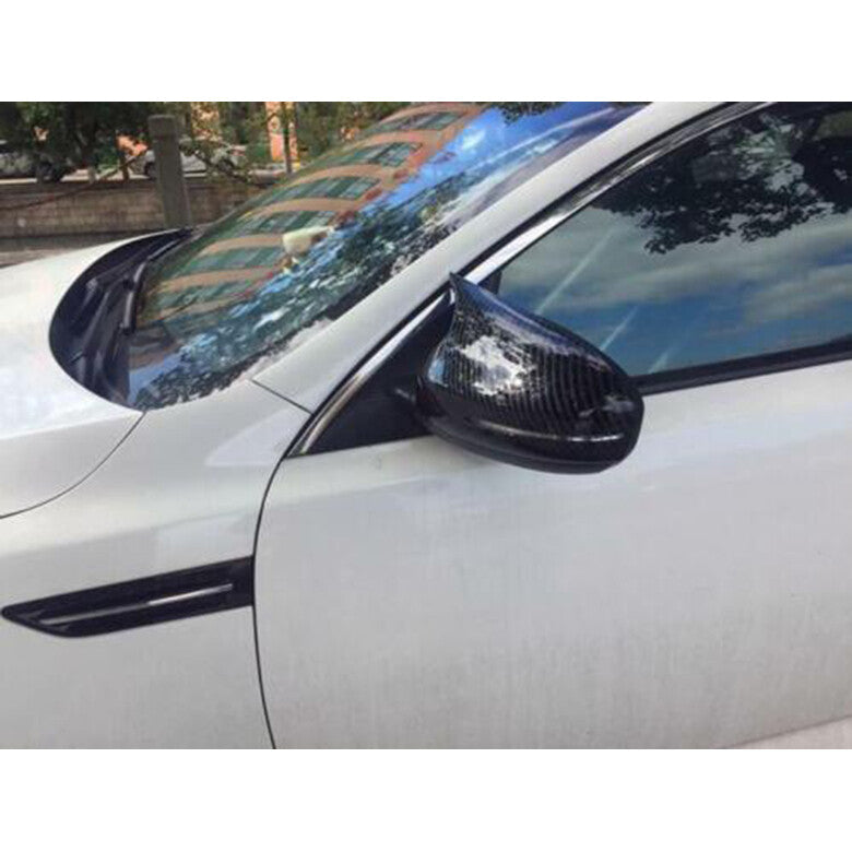 Carbon Fiber OX Horn Rear View Side Door Mirror Cap Cover for Kia Optima 2011-15