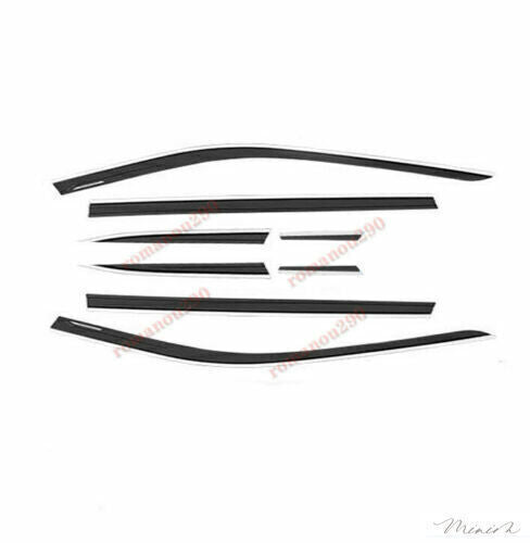 For Toyot@a for Sienna 21-23 Black & Chrome Window Visor Vent Shades Sun Rain Guard n