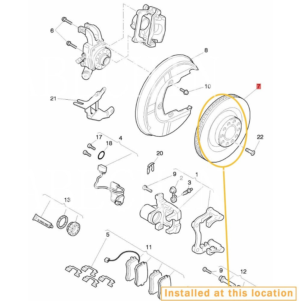 Rear rotor rear brake disc 3W0615601G suitable for Bentley GT Flying Spur