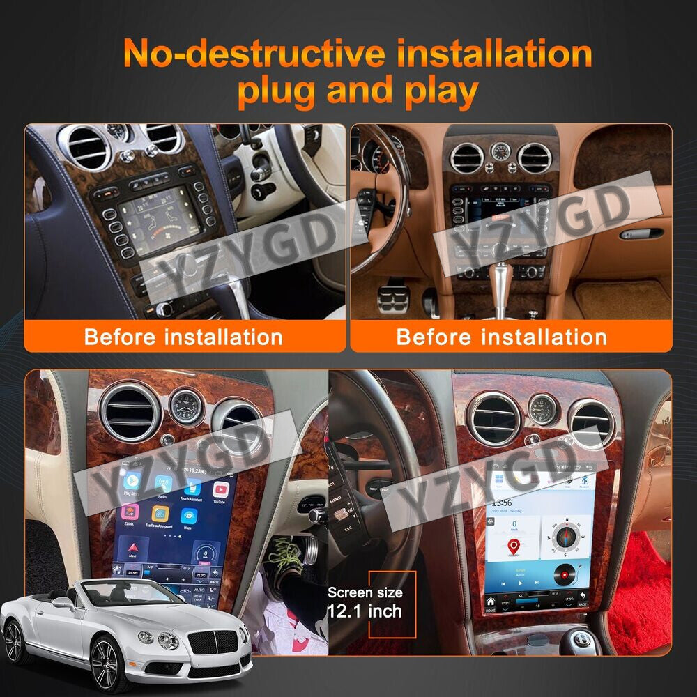 for Bentley for Continental GT 2004-2011 Carplay Car Radio 2Din Receiver 32GB Screen