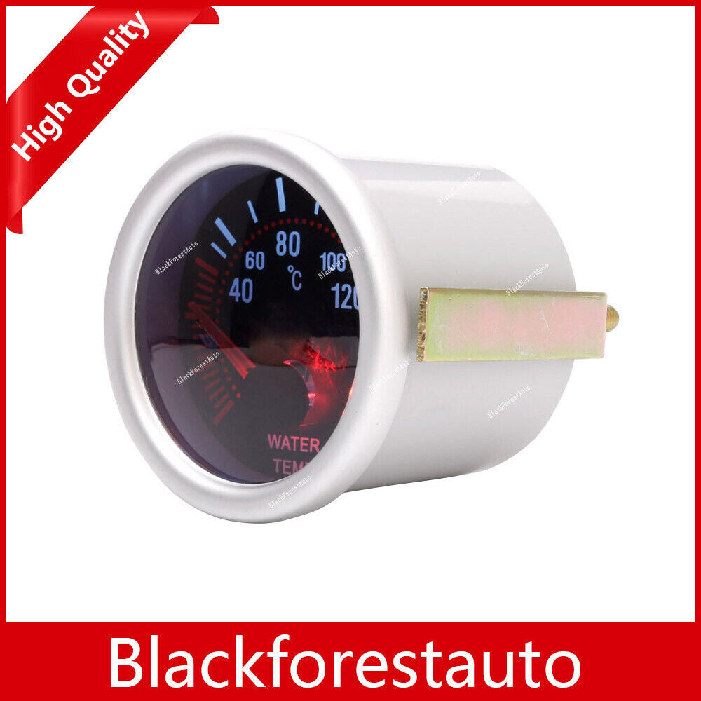 1Pcs Smoke Lens 12V Universal LED Car 2 52mm Water Temp Temperature Gauge Meter Q