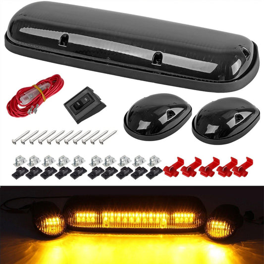 3-pack for 02-07 Silverado for GMC for Sierra Amber Smoke Top Marker LED Lights n