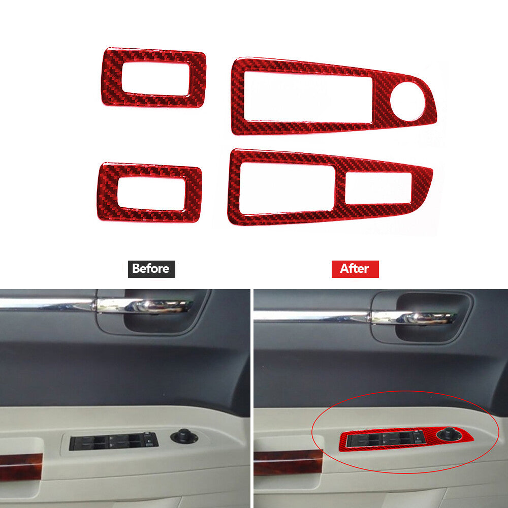 Red Carbon Fiber Gear Shift Inner Frame Cover For Ranger 2019-2022 Type B v