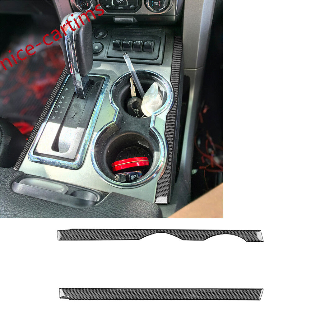 Carbon Fiber Console Gear Shift Side Panel Decorative Trim for Ford F150 2009-14