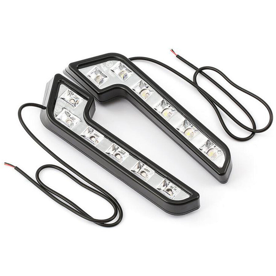 6LED Light Car Daytime Running Fog Driving Lamp Strip Front Grille Waterproof Q