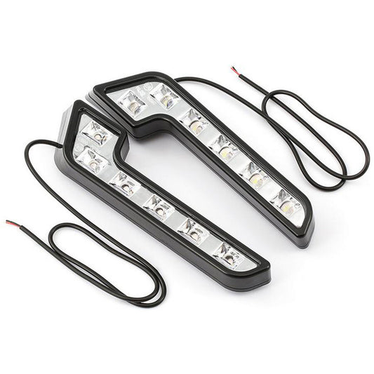 6LED Light Car Daytime Running Fog Driving Lamp Strip Front Grille Waterproof Q