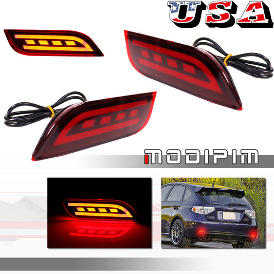 Suitable for Subaru Impreza WRX STi Red Lens Rear Reflector Fog Light Tail Brake Light X2