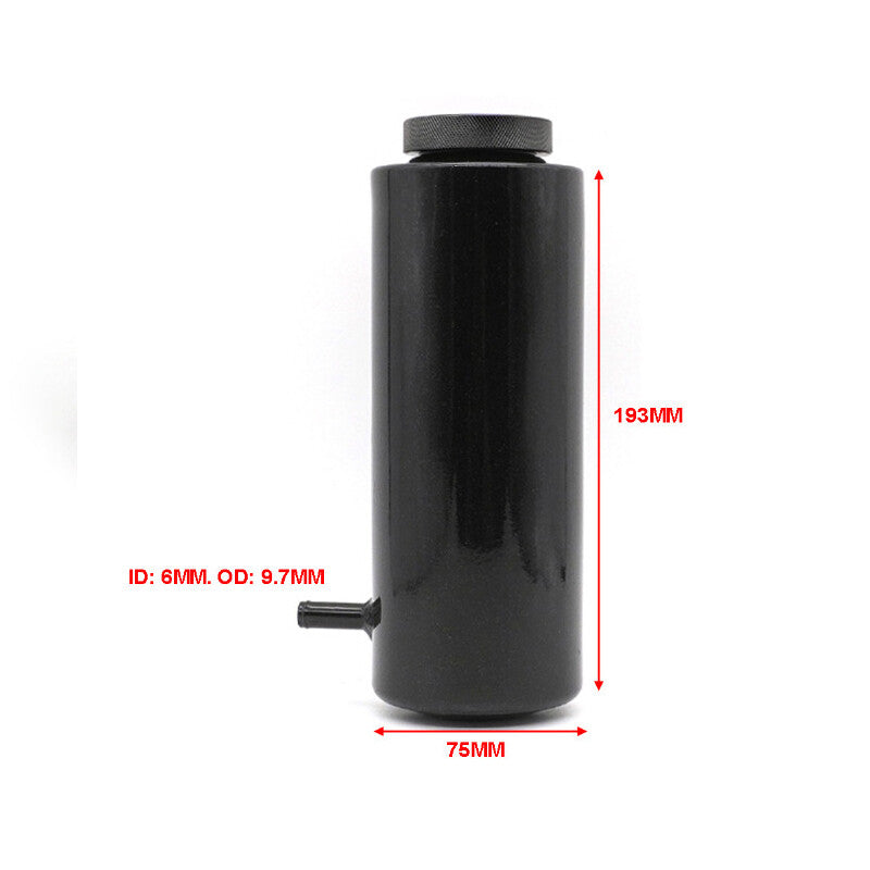 Radiator Coolant Catch Tank Overflow Reservoir Silver Aluminum Black Universal