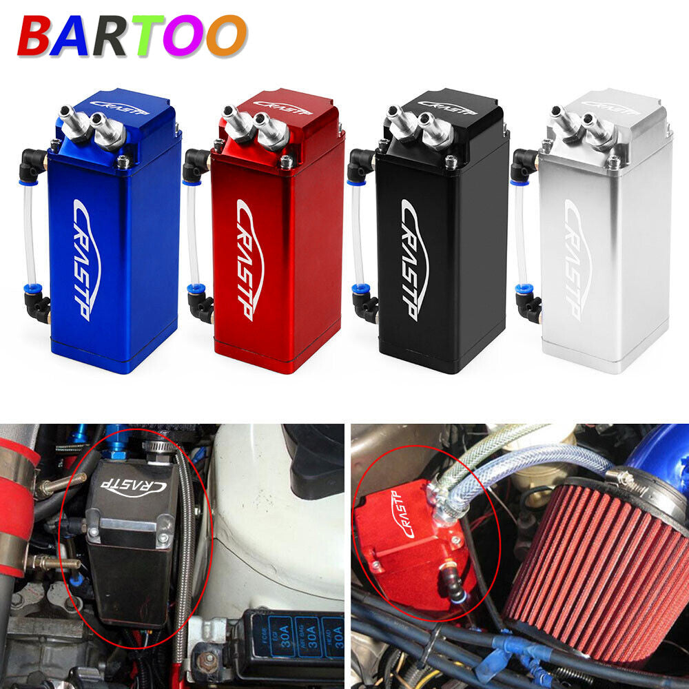 Aluminum Square Shape Engine Oil Catch Can Tank Reservoir Breather Fuel Tank