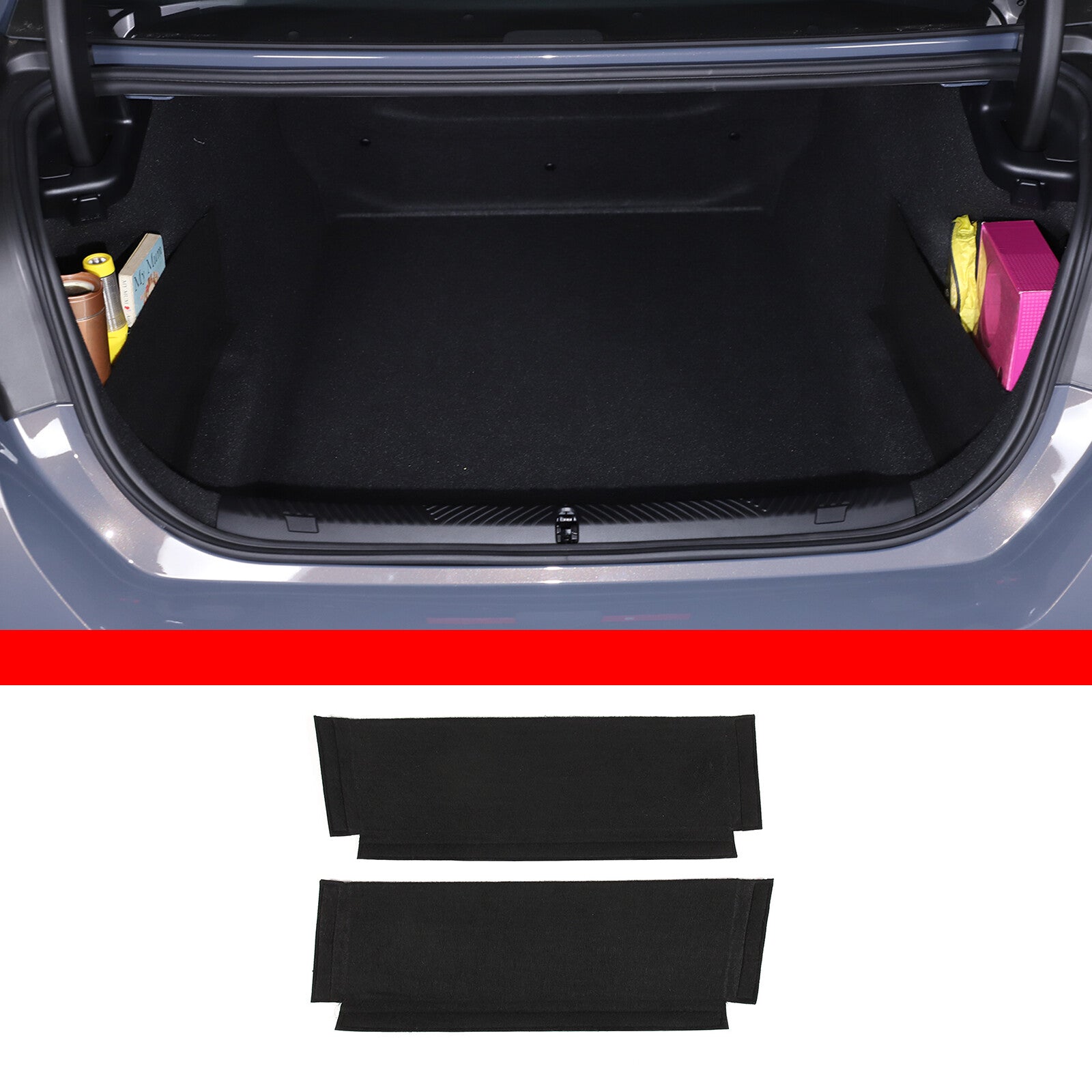 Trunk rear cargo panel trim for 5 2024-2025, black, 2-piece set. n