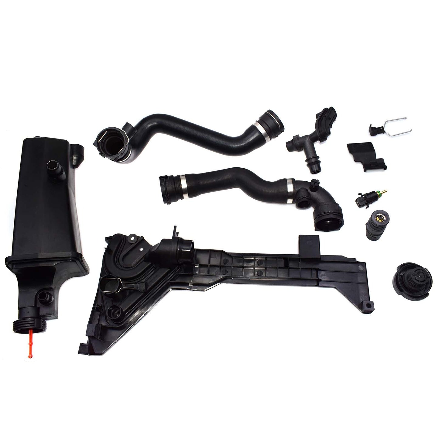 Expansion Tank Mounting Plate Coolant Hose Thermostat Sensor Kit for BMW E46