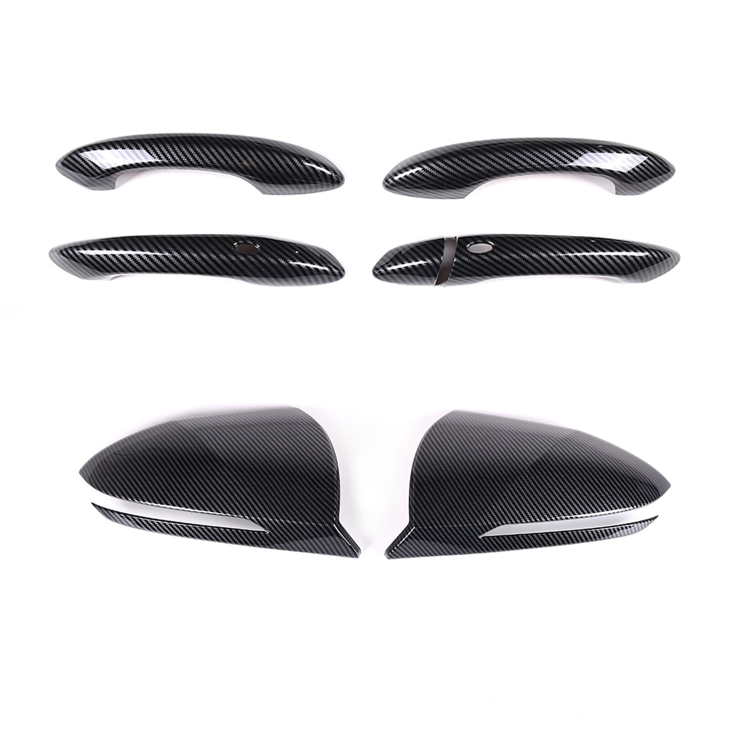 For the 2022 for Hyundai Santa Cruz - 24 Carbon ABS Side Mirrors + for Smart Door Handle Covers
