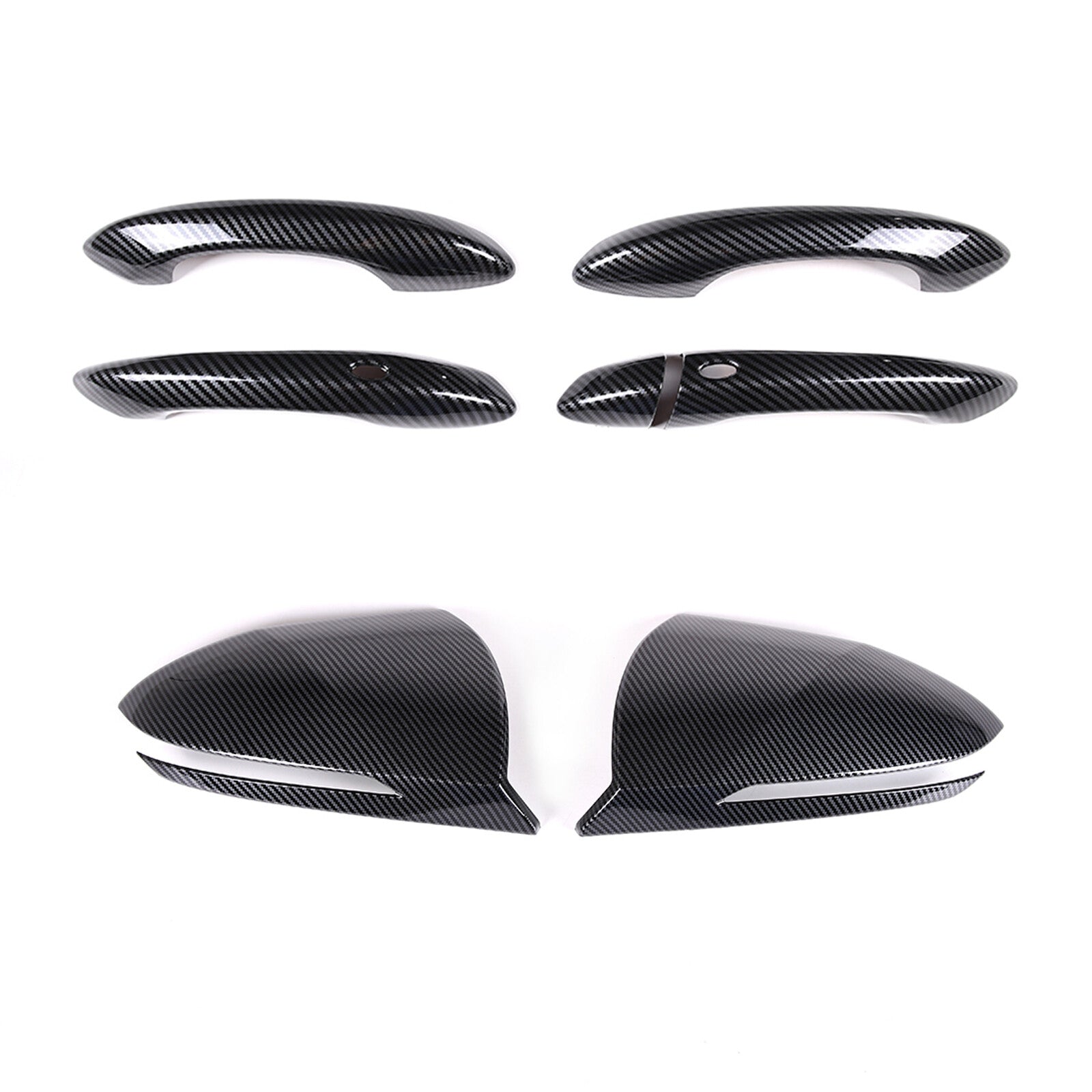 For the 2022 for Hyundai Santa Cruz - 24 Carbon ABS Side Mirrors + for Smart Door Handle Covers