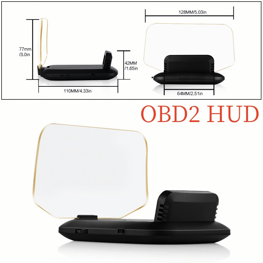 SUV Car OBD2 Head-Up Display (HUD) Mirror GPS Navigation Projector Speedometer × 1- n