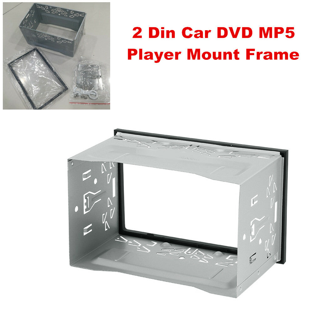 1-piece metal 2 DIN car radio unit frame for DVD player stereo dashboard mounting trim - n