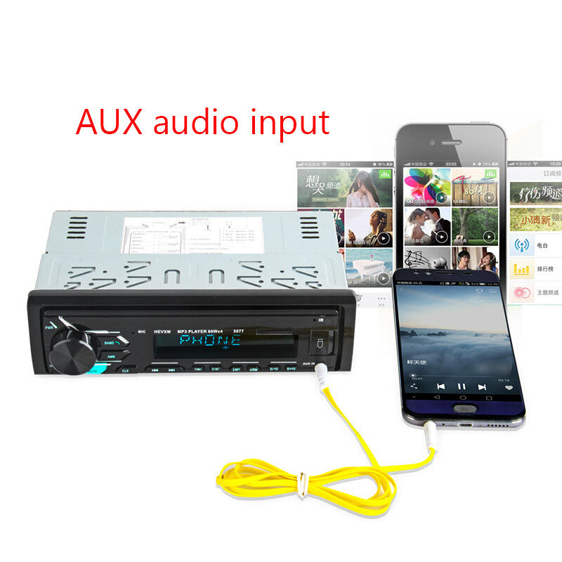 DC12V Multifunctional Bluetooth Car MP3 Player, FM Radio, AUX Audio, LCD Display - n