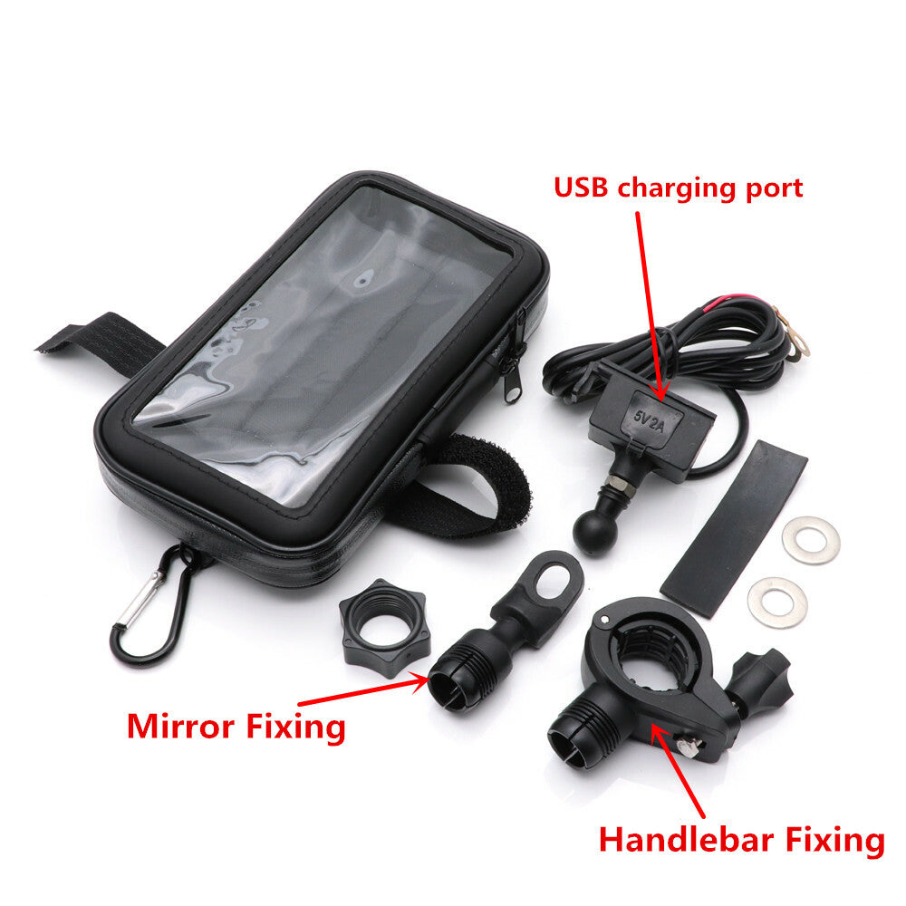 Moto Multifunction Mobile Phone Stand Holder Navigation Bracket Waterproof bag Q
