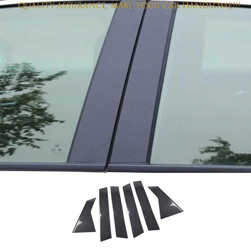 for Mazda CX-30 CX30 2020-24 Carbon Fiber Window Center BC Pillar Cover Trim 6X