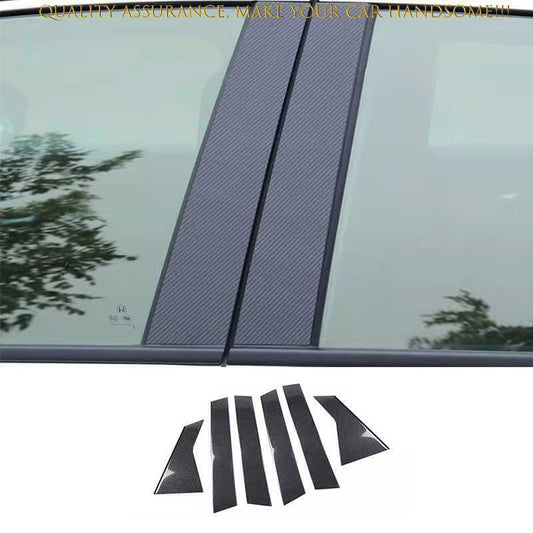 for Mazda CX-30 CX30 2020-24 Carbon Fiber Window Center BC Pillar Cover Trim 6X