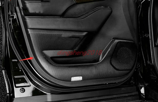 Carbon Fiber PU Door Anti-Kick Anti-Dirty for Toyota Highlander/Kluger 2020-2023