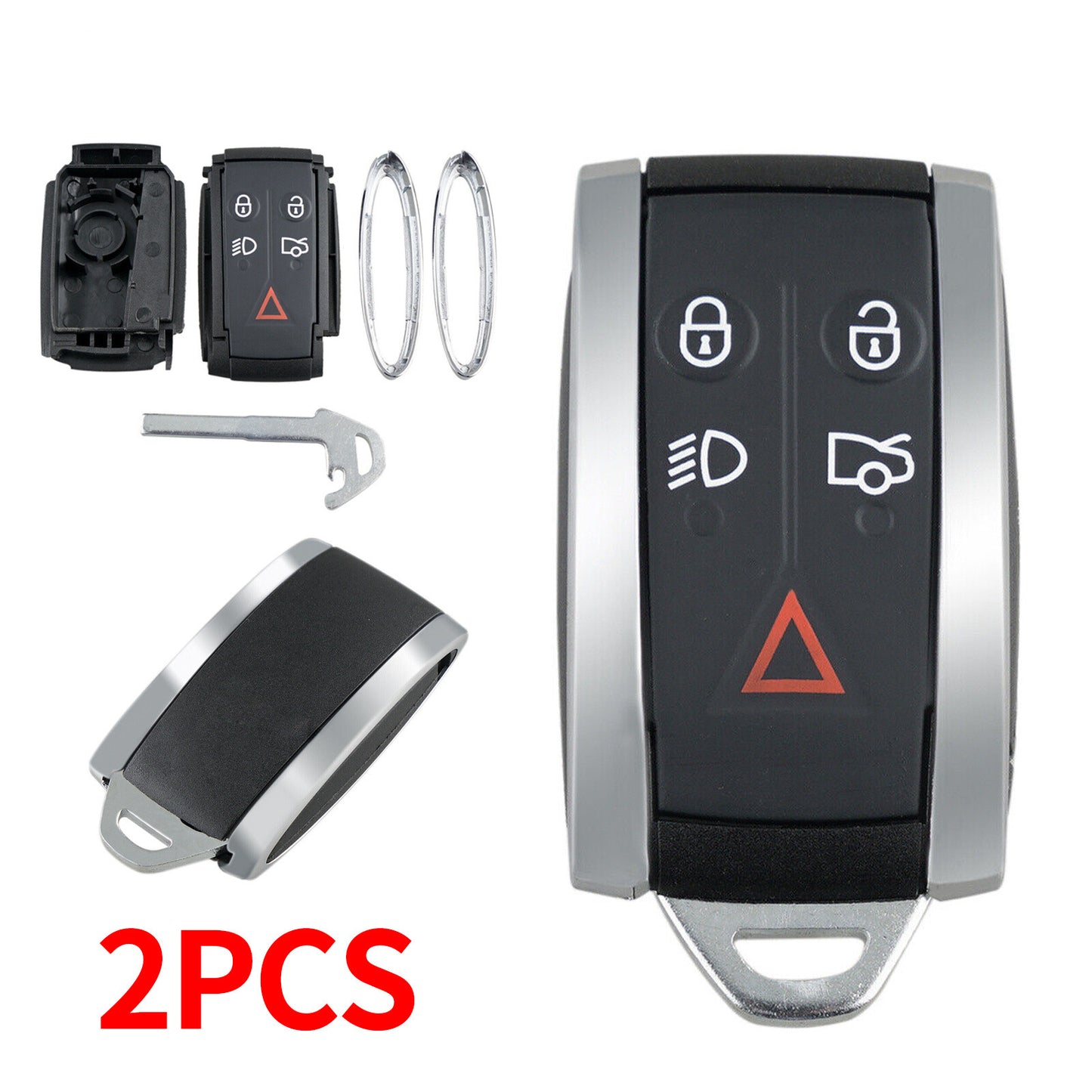 2 Replacement Parts Remote Keychain Shell for 2009-2012 for Jaguar XF, XK, XKR Q