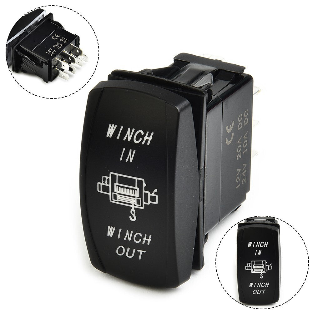 Reliable blue LED rocker winch output switch for off-road adventure 7-pin