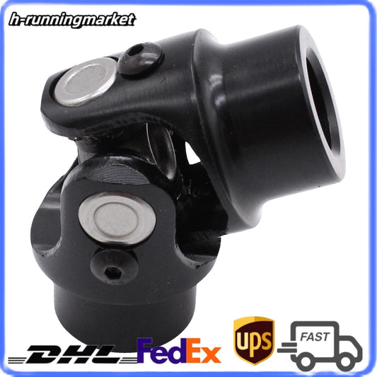 Steering Shaft U Joint Coupler 3/4 Round x 3/4 Round Black For Car Universal