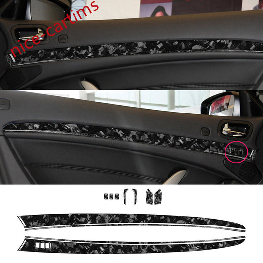 Forged Carbon Interior Door Panel Cover for Infiniti G37 2Door 2010-13 Q60 14-15