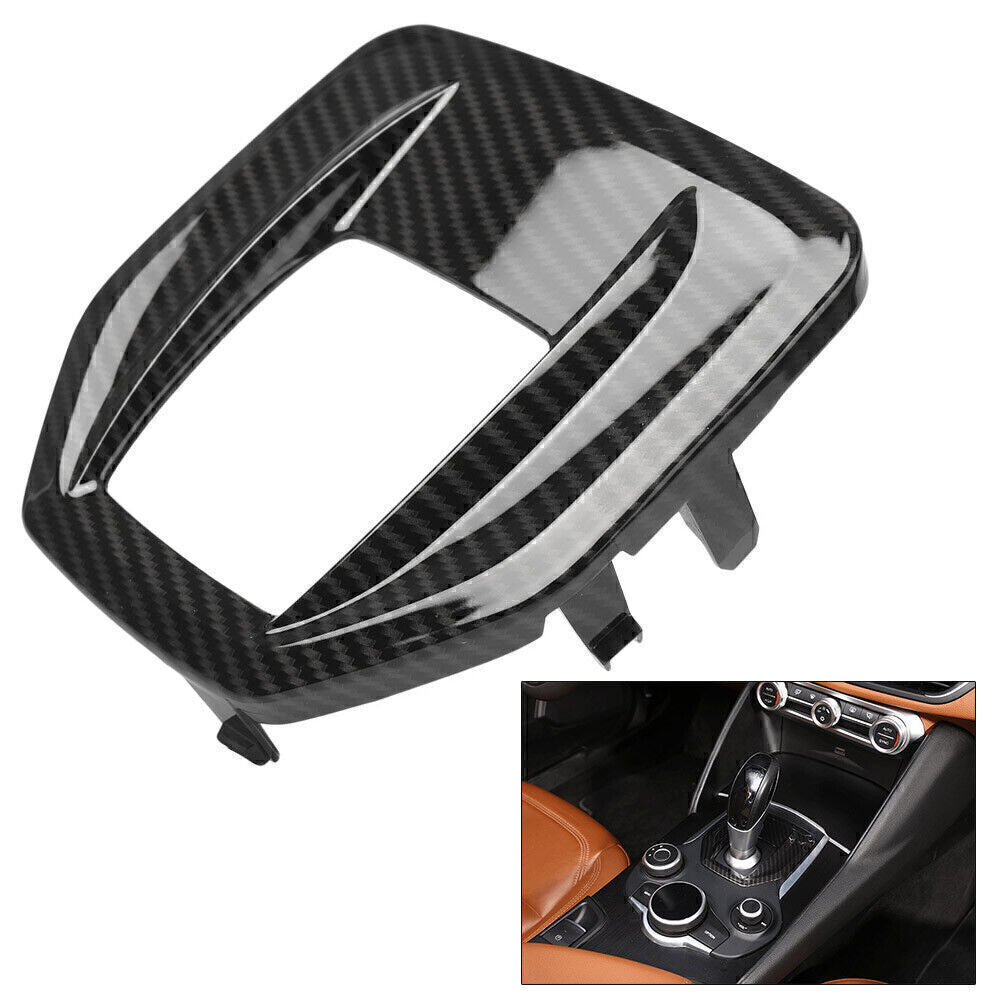 Carbon Fiber Car Gear Shift Box Panel Cover Trim Fit for Alfa Romeo Giulia 2017-2019 Q