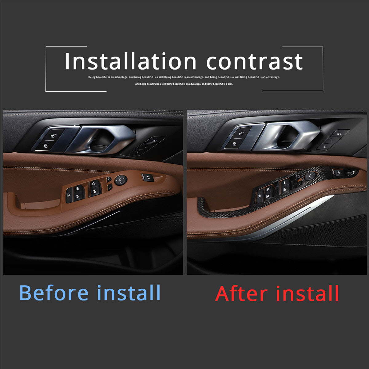Carbon fiber window lift switch decorative frame suitable for X5 G05 X7 G07 2019-2021- n