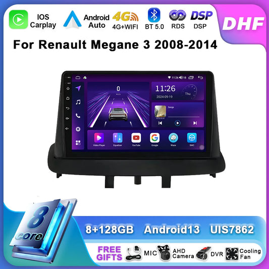 Android CarPlay Car Radio for Renault Megane 3 Stereo Video Player GPS System 4G