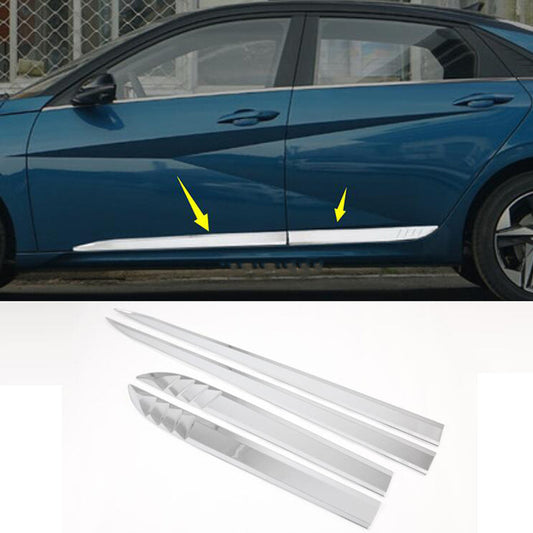 for Hyundai for Elantra 2021-2023 Chrome ABS Side Door Body Guard Molding Cover Trim