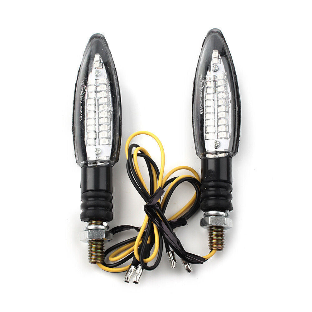 Motorcycle Turn Signal LED Light Indicators Blinkers Amber Universal FOR Q