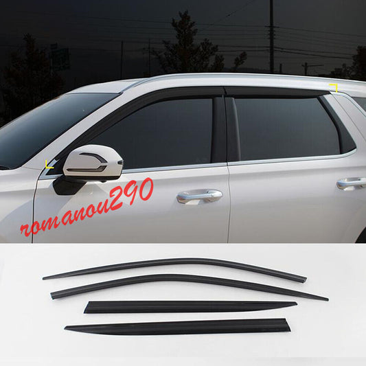 for Hyundai Palisade 2020-2022 Black Window Visor Vent Shade Sun Rain Guard Trim