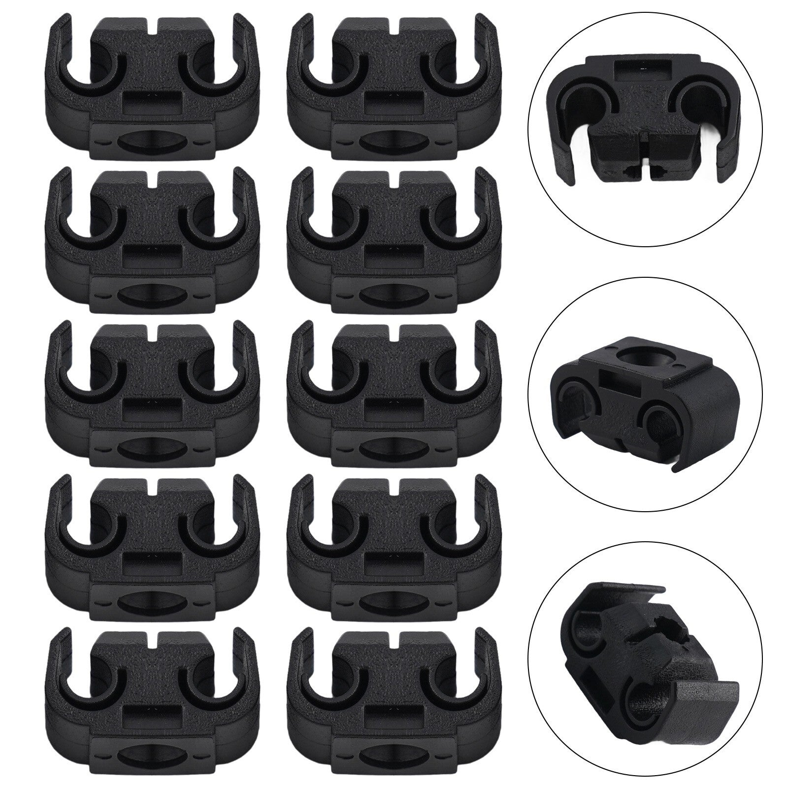 Reliable Brake Line Mounting Clips 10Pcs Black For 5mm (3/16 ) Brake Pipe