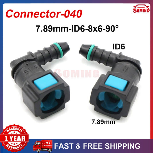 Automotive 2-Piece Fuel Line Hose Quick Release Female Connector 7.89 mm ID6 8x6 90¡ã Q