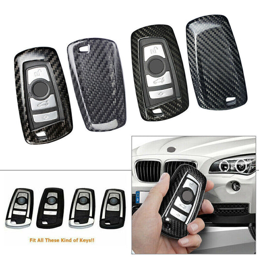 Carbon Fiber Car Remote Key Fob Shell Holder Cover Fit for BMW 1 3 4 5 7 Series X3 Q