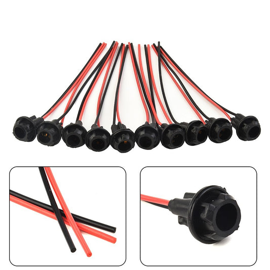 10-Pack 12V Car Socket Connector Extended LED Wedge Lamp Base